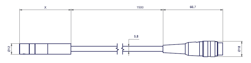 Drawing of Bluepoint LED Heads with dimensions