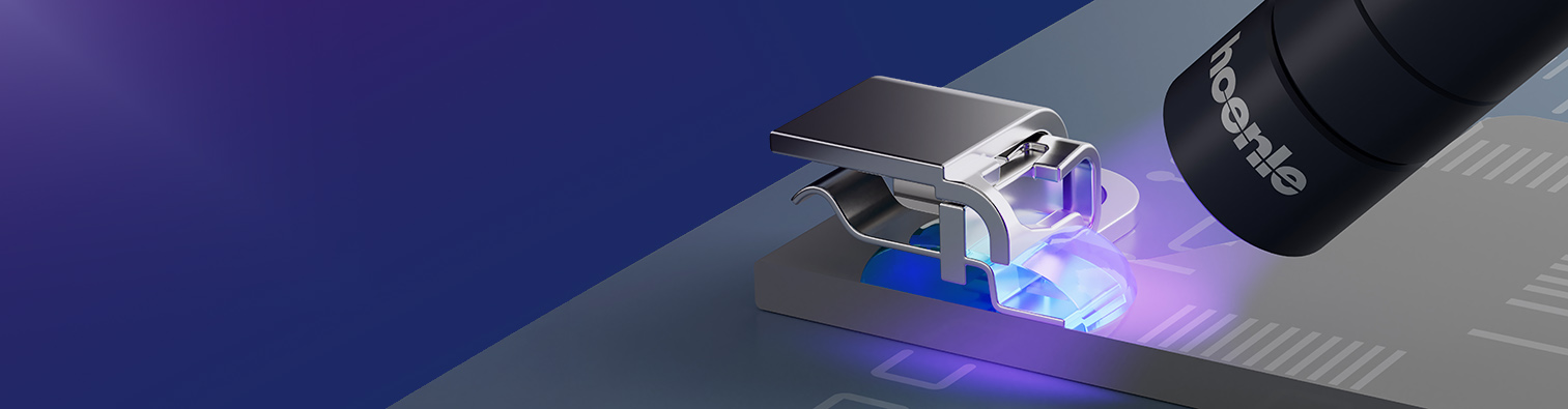 bonding a connector on a pcb with dual cure uv adhesive and a led-uv light