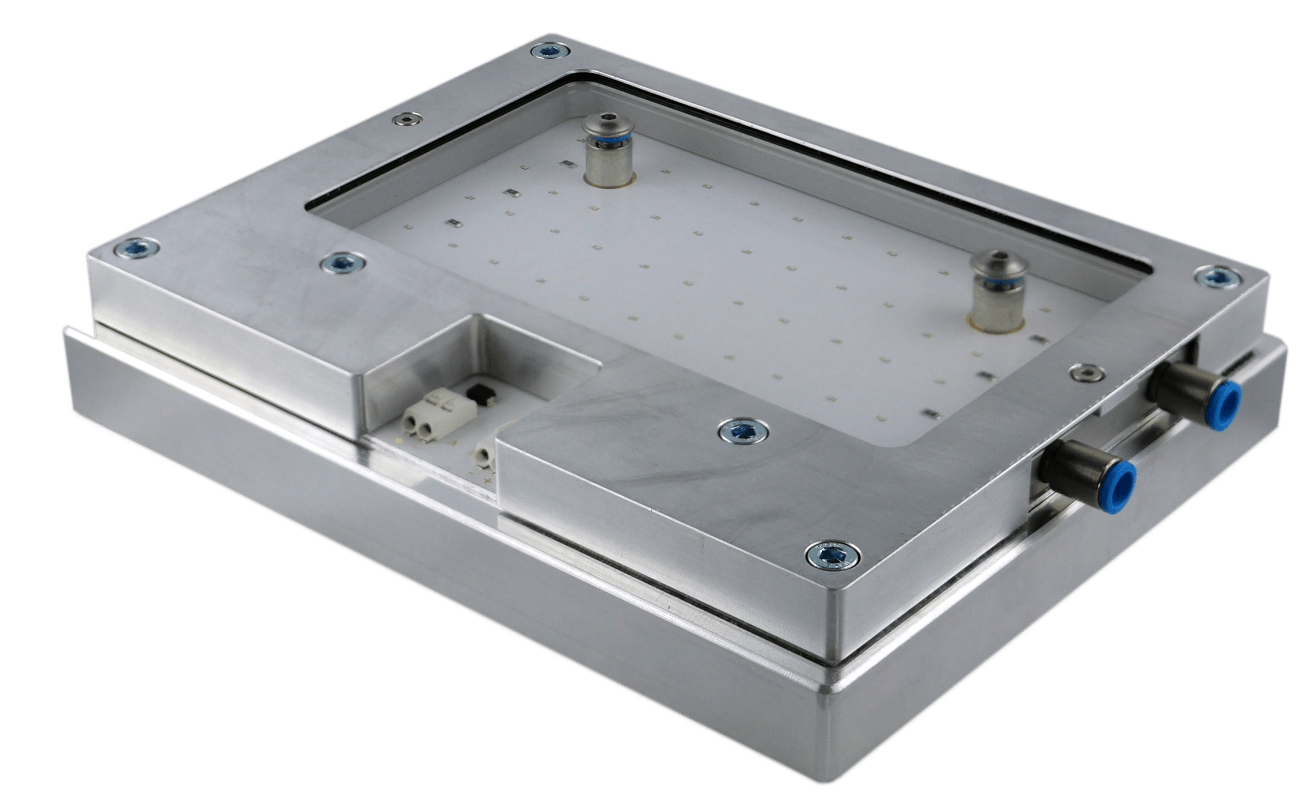 Custom-designed LED panel with Hoenle controller, suitable for standard or controlled-atmosphere applications in pharmaceutical and chemical labs.