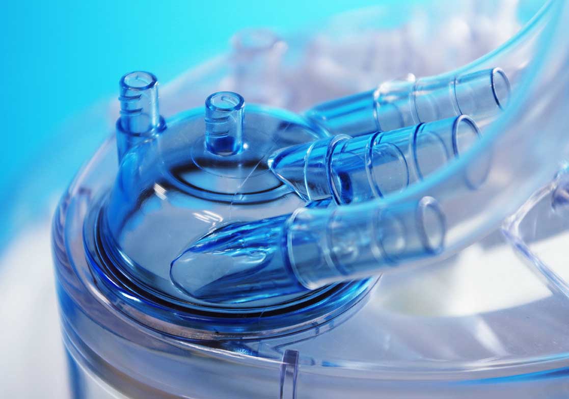 A plastic housing is joined with uv adhesive